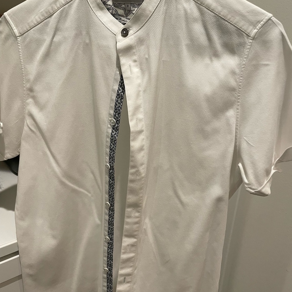 Ted baker button up short sleeve shirt white